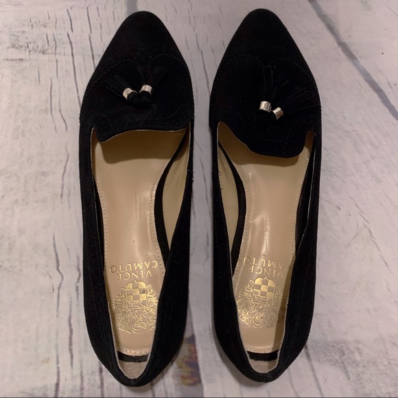 VINCE CAMUTO Rizell Black Smooth Velvet Suede Shoe - Picture 3 of 10